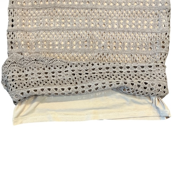 BCBG Beige Crochet Midi Lined Bodycon Medium Skirt - Picture 2 of 5